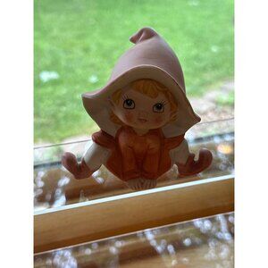 Vintage Homco Ceramic Pixie Elf Figurine Tabletop Sitter